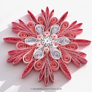 Quilled Christmas Star Sneeuwvlok Ornament Handgeschept papier kunst Weihnachtsstern Hängedeko Baumschmuck geschenk Weihnachtsdeko