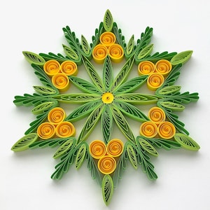 Stella di carta da 4,3", arte quilled, fiocco di neve quilled, ornamento natalizio, decorazione natalizia, arte sospesa, mandala quilled, arte 3D, arte di carta