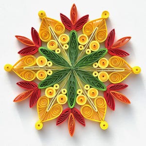 Stella di carta da 4,3", arte quilled, fiocco di neve quilled, ornamento natalizio, decorazione natalizia, arte sospesa, mandala quilled, arte 3D, arte di carta