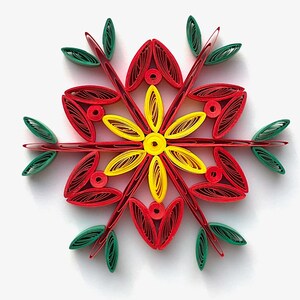 Stella di carta da 3", arte quilled, fiocco di neve quilled, ornamento natalizio, decorazione natalizia, arte sospesa, mandala quilled, arte 3D, arte di carta
