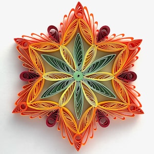 Stella di carta da 3,5", arte quilled, fiocco di neve quilled, ornamento natalizio, decorazione natalizia, arte sospesa, mandala quilled, arte 3D, arte di carta
