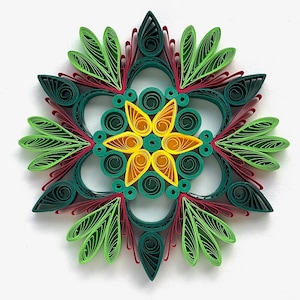 Stella di carta da 3,5", arte quilled, fiocco di neve quilled, ornamento natalizio, decorazione natalizia, arte sospesa, mandala quilled, arte 3D, arte di carta