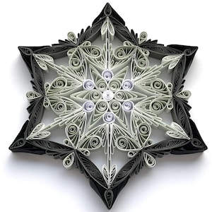 Stella di carta da 6,7", arte quilled, fiocco di neve quilled, ornamento natalizio, decorazione natalizia, arte sospesa, mandala quilled, arte 3D, arte di carta
