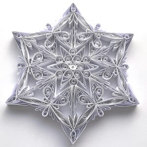 Stella di carta da 6,7", arte quilled, fiocco di neve quilled, ornamento natalizio, decorazione natalizia, arte sospesa, mandala quilled, arte 3D, arte di carta