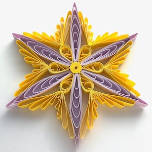 Stella di carta da 3,3", arte quilled, fiocco di neve quilled, ornamento natalizio, decorazione natalizia, arte sospesa, mandala quilled, arte 3D, arte di carta