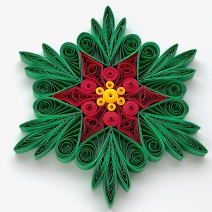 Stella di carta da 3,1", arte quilled, fiocco di neve quilled, ornamento natalizio, decorazione natalizia, arte sospesa, mandala quilled, arte 3D, arte di carta