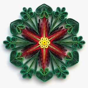 Stella di carta da 4,3", arte quilled, fiocco di neve quilled, ornamento natalizio, decorazione natalizia, arte sospesa, mandala quilled, arte 3D, arte di carta