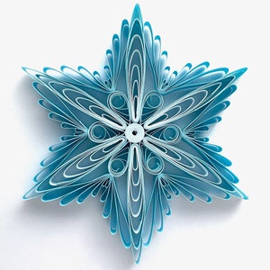 Stella di carta da 3,3", arte quilled, fiocco di neve quilled, ornamento natalizio, decorazione natalizia, arte sospesa, mandala quilled, arte 3D, arte di carta