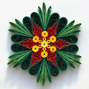 Stella di carta da 3,1", arte quilled, fiocco di neve quilled, ornamento natalizio, decorazione natalizia, arte sospesa, mandala quilled, arte 3D, arte di carta