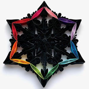 Stella di carta da 6,7", arte quilled, fiocco di neve quilled, ornamento natalizio, decorazione natalizia, arte sospesa, mandala quilled, arte 3D, arte di carta