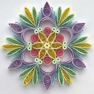 Stella di carta da 3,5", arte quilled, fiocco di neve quilled, ornamento natalizio, decorazione natalizia, arte sospesa, mandala quilled, arte 3D, arte di carta