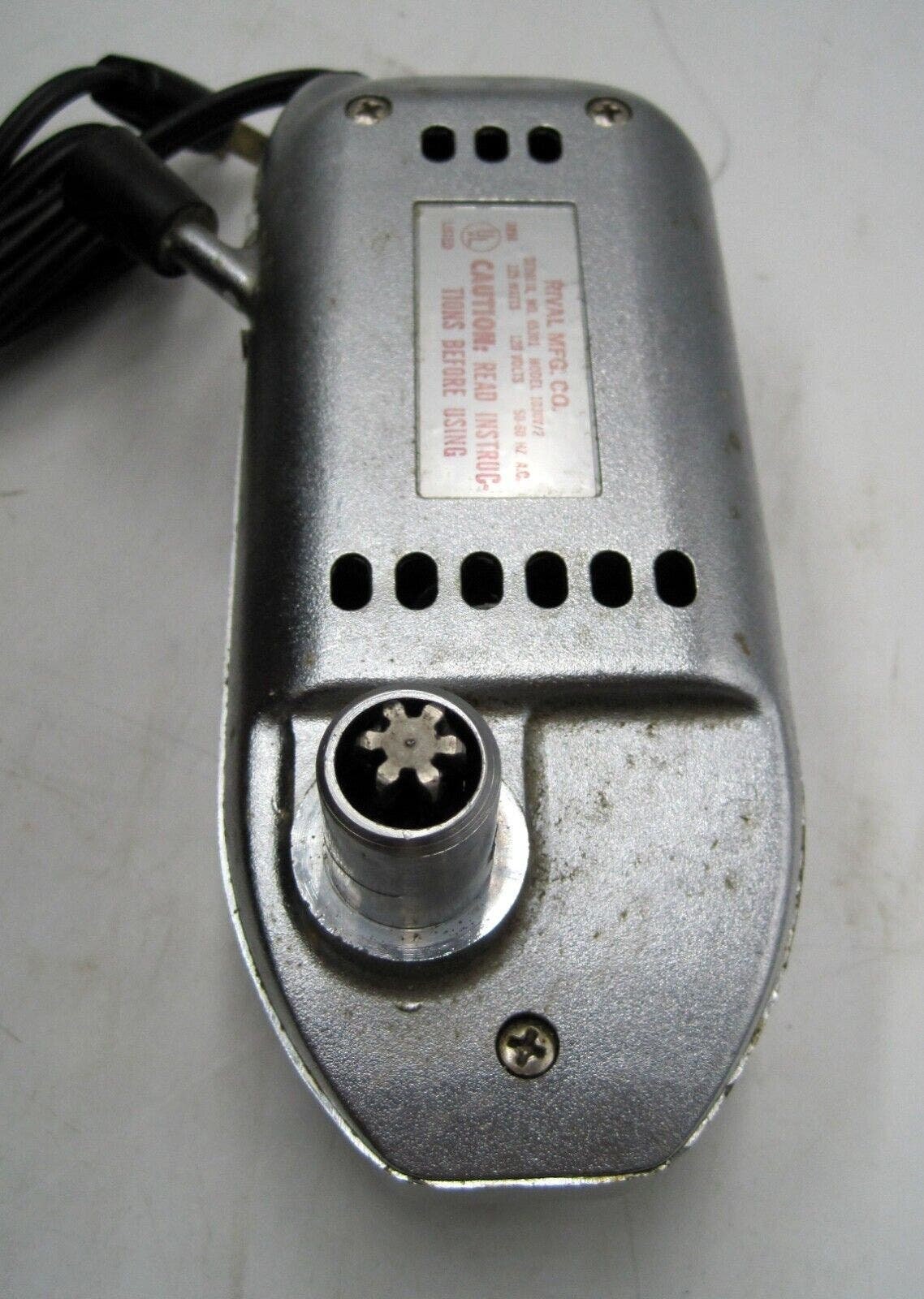 Rival 65301 Stainless Electric Meat Food Slicer Motor Only Tested