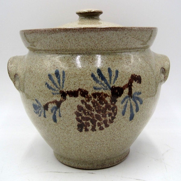 Old Time Pottery Winthrop WA 1993 Pinecone Redware Soup Tureen Bean Pot W/ Lid