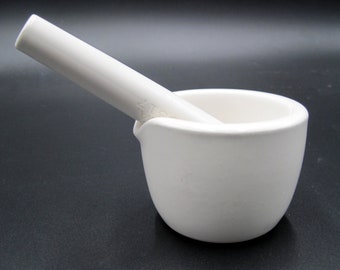 Genuine Vintage Coors Porcelain Mortar 60316 W/60317 Pestle 3 3/4” x 2 3/4”
