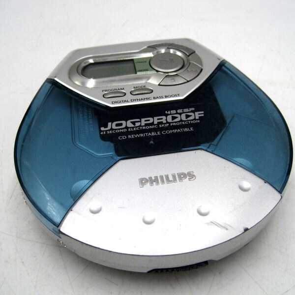 Philips Portable CD Player Jogproof 45 ESP Blue Model AX5111/17 Tested