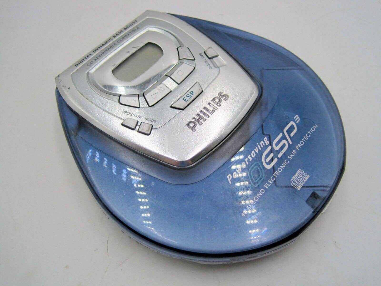 Philips AZ9103/17 Personal Cd Player Compact Disc Transparent Blue