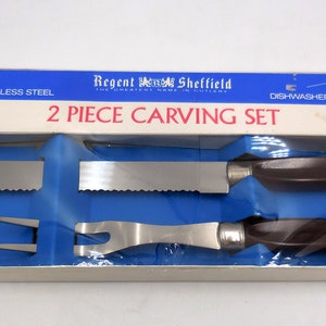 Regent Sheffield 2 Piece Carving Set Stainless Steel Plastic Handle New In Box