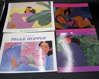 Lot von 11- 1990er 2000er Kalender Pegge Hopper Künstler Drucke