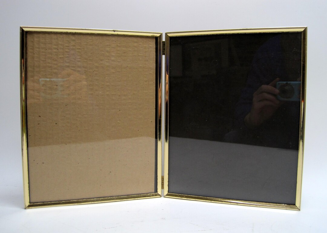 Vintage Double Frame Brass Picture Photo Frame Folding 8 " X 10" - Etsy