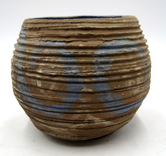 Vintage Studio Art Pottery Ceramic Brutalist Pot Signed M. Stone