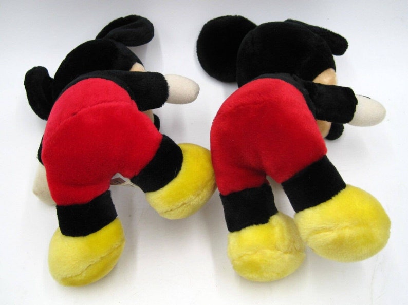 Set of 2 Vintage Mickey Mouse Plush Disneyland Walt Disney World Parks 10"Seated image 3