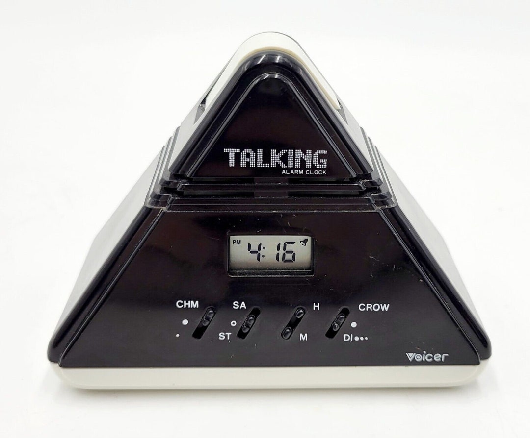 Talking Clock Kit VTG Voicer Pyramid Talking Clock MT-10 Robot Voice Black White - Etsy ...