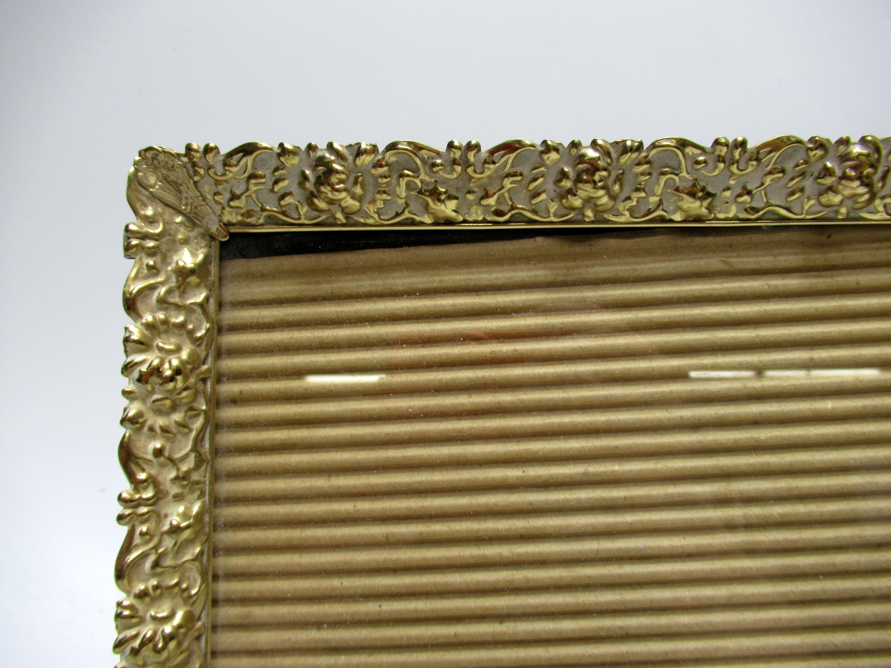 Vintage Gold Filigree Photo Picture Frame Ornate Brass Metal 8" X 10 ...