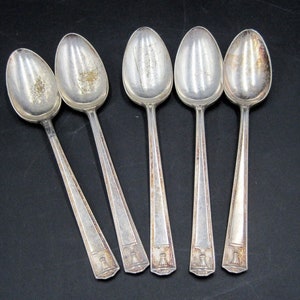 Lot de 5 - International CENTURY 1923 Couverts en métal argenté Cuillères à café d'argenterie