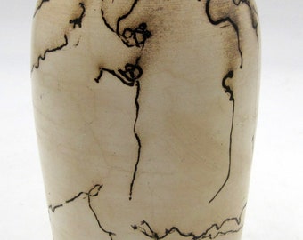 VTG Studio Pottery Horse Hair Vase/Urn Signed French 8 1/2"