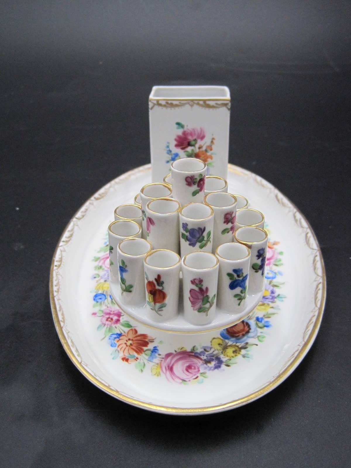 Antique Carl Thieme Dresden Smoking Tray Cigarette & Lighter Holder RARE!