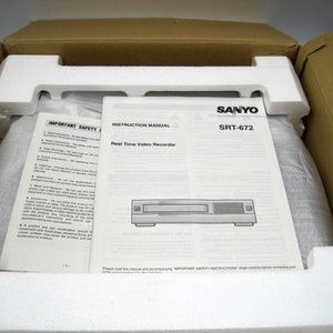 Open 672 File Sanyo SRT-672 Real Time Lapse Video Cassette Recorder Vcr Vhs New OPEN ...