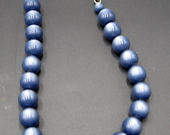 Coro Choker Necklace Vintage Signed Coro, Blue Lucite Beads