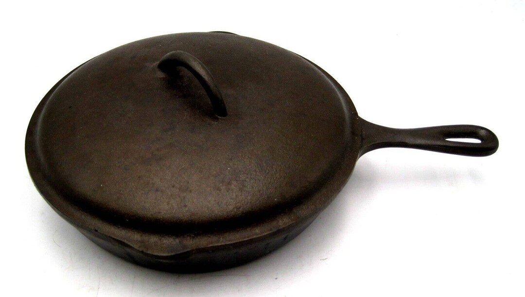 Vintage Made USA SK 8B Lodge D2 Cast Iron 3 Notch Heat Ring Skillet Pan W/LID Etsy
