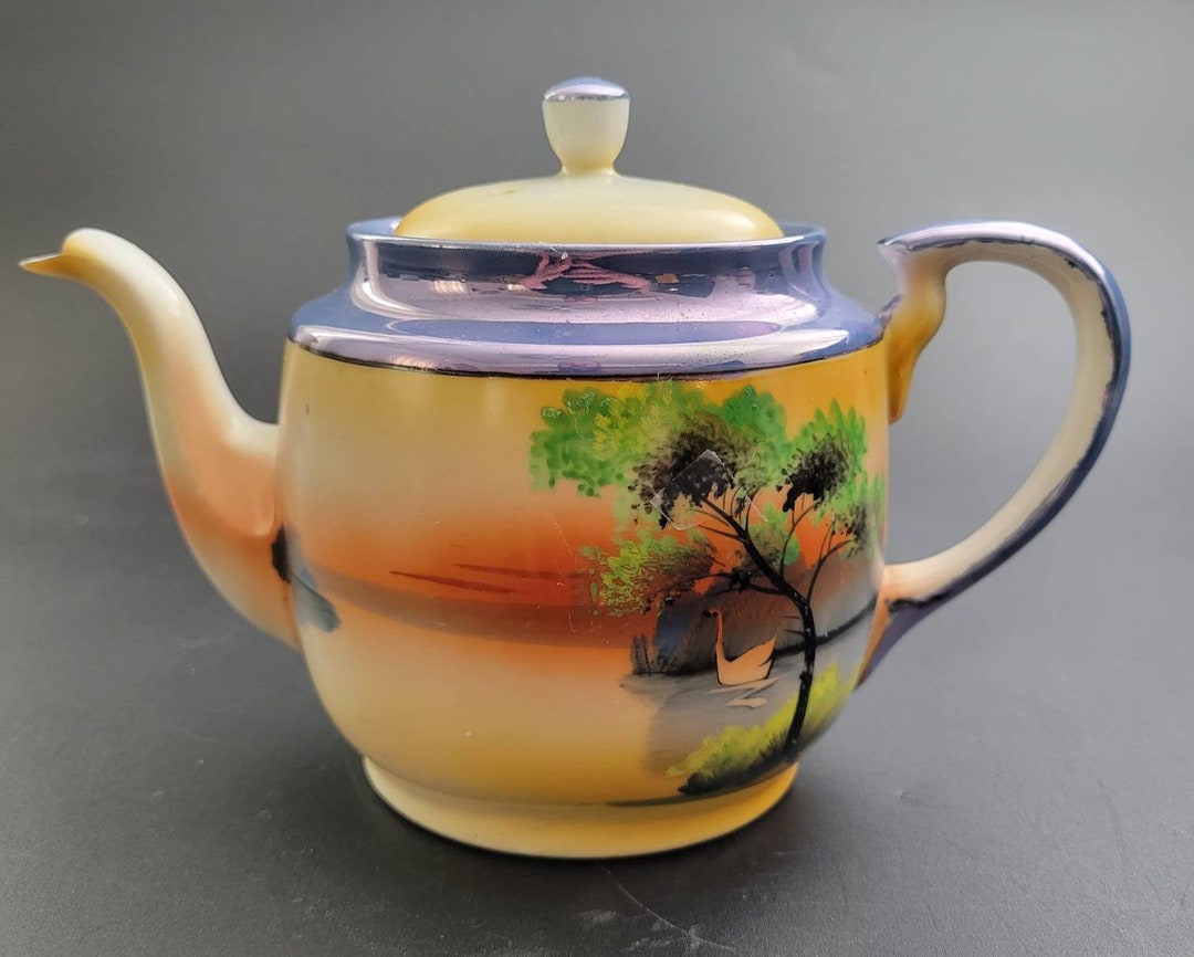 Vintage Handpainted Japanese Teapot Chikaramachi Japan Etsy