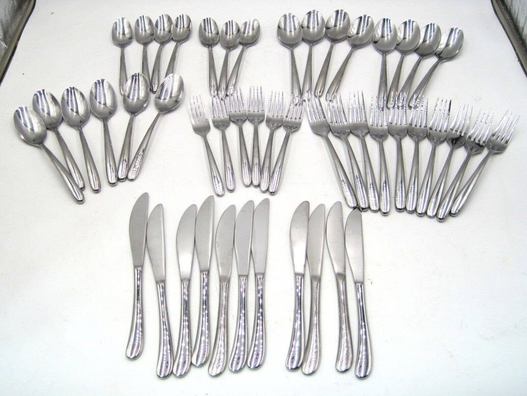 Set of 48 Cambridge Kayden Flatware Knives Forks Spoons Etsy