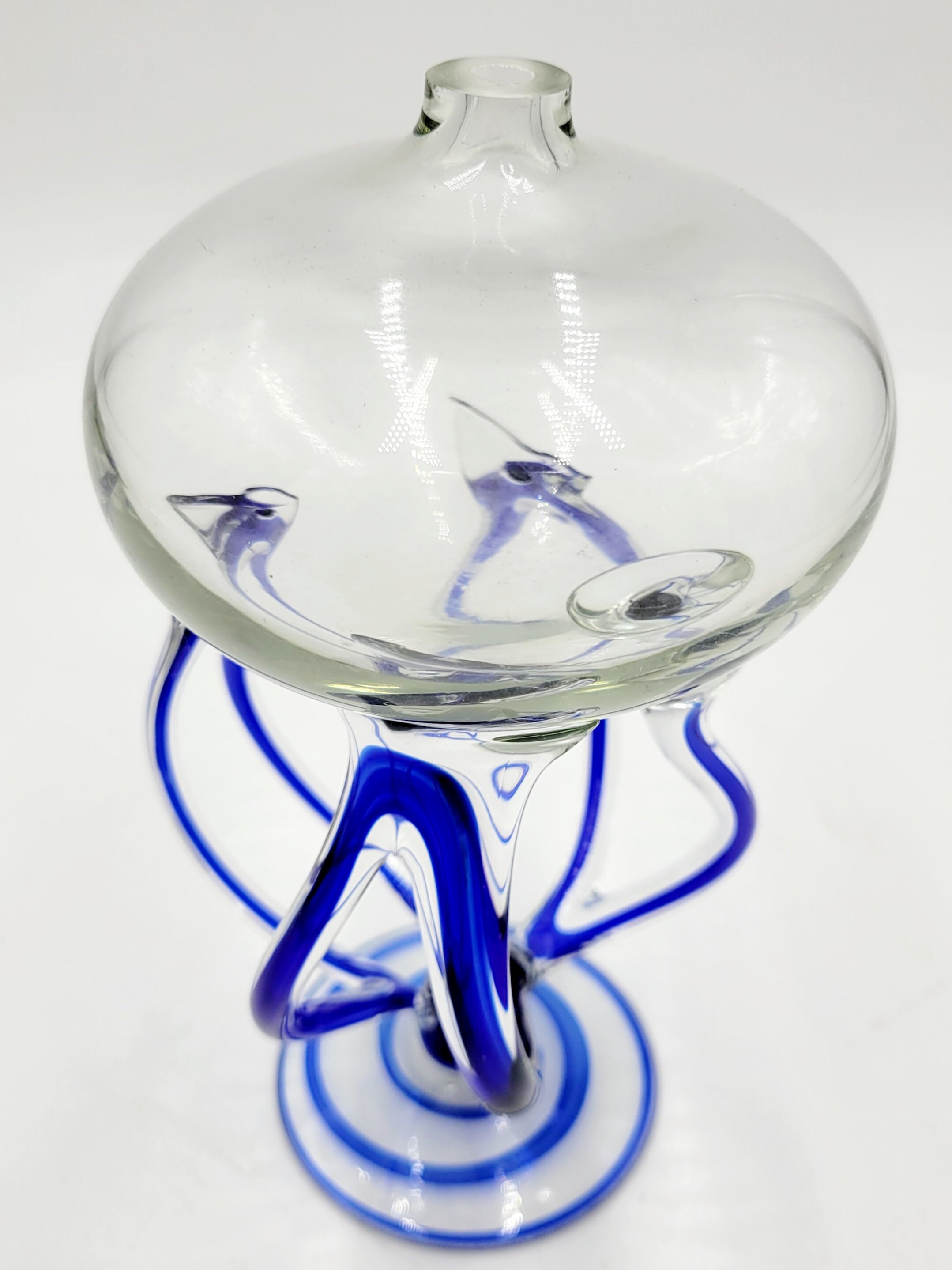 Jozefina Krosno（ヨゼフィナ・クロスノ）ランプ Jozefina Krosno Art Glass Jellyfish Oil Lamp Blue Made in Poland