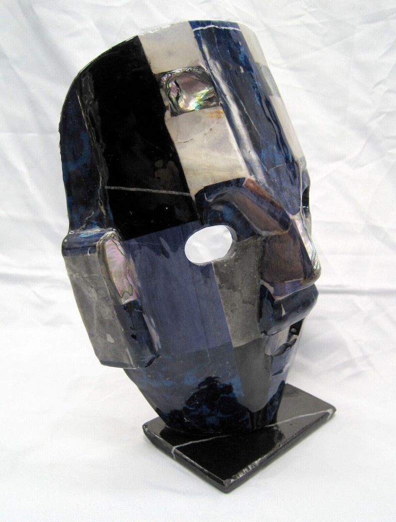 Aztec/mayan Burial Tribal Mask Hand Made Abalone Lapis Black Onyx ...