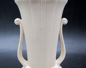 Vase vintage en poterie Hull, nervuré ligne verticale, vase Mardis Gras Art déco 218-9