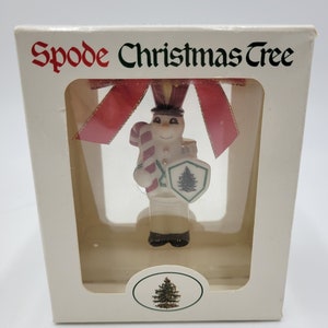 Spode Toy Soldier with SHIELD & CANDY CANE Christmas Tree Ornament