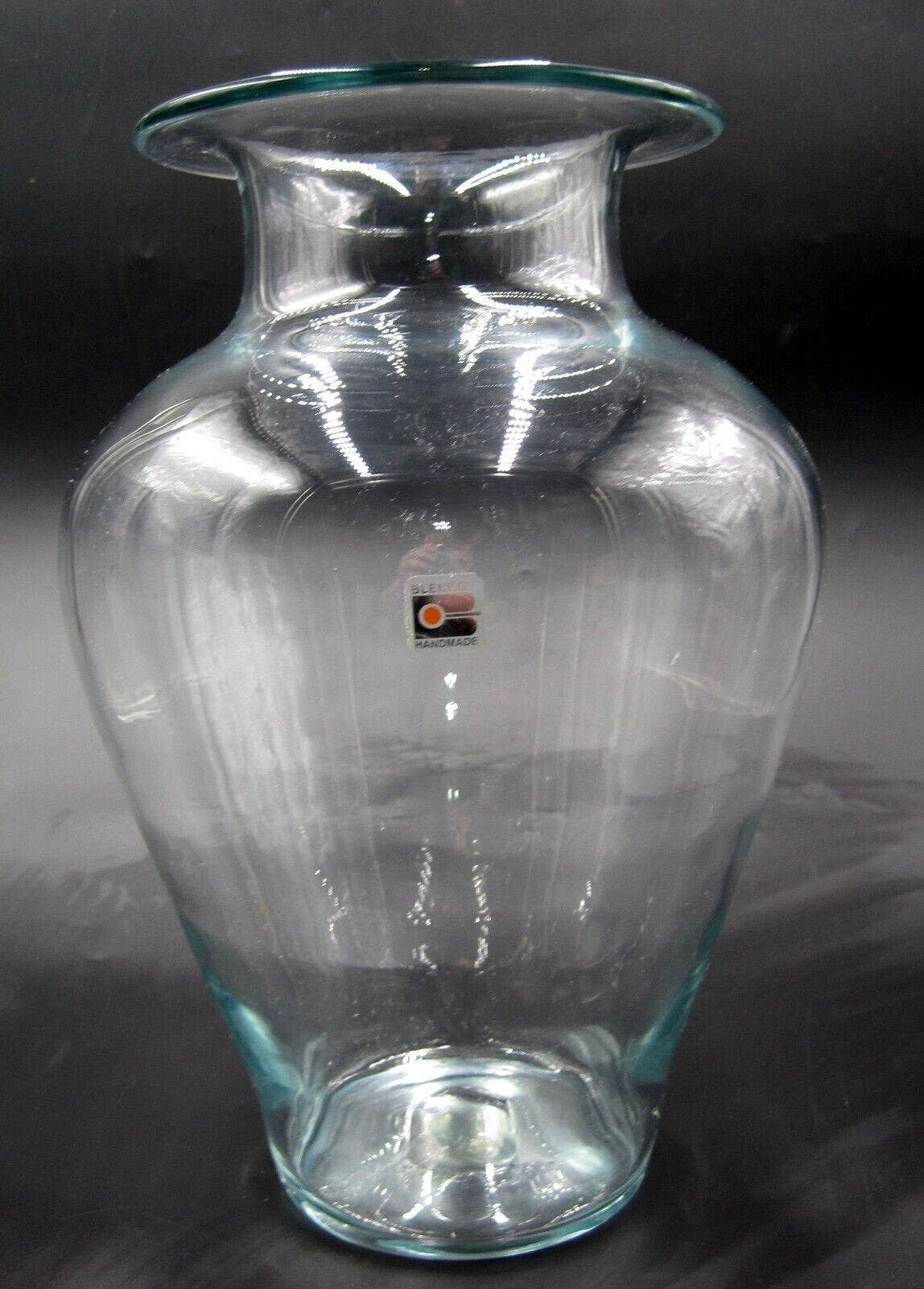 Large Vintage 14" Blenko MCM Art Glass Vase Clear