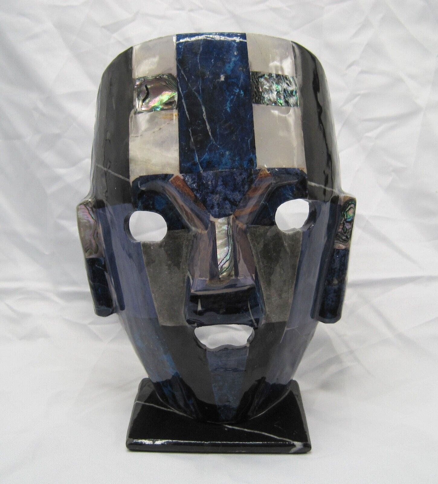 Aztec/mayan Burial Tribal Mask Hand Made Abalone Lapis Black Onyx ...