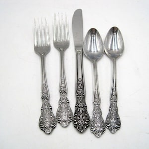 Set of 5 Rose Flatware Stainless Japan Replacements Spoons Forks Knives