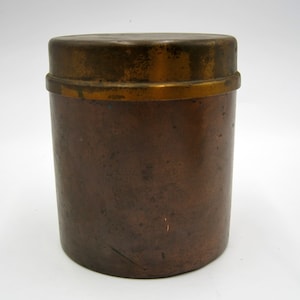 Vintage 1940&#39;s Brass and Copper Cigar Humidor 5.5&quot;