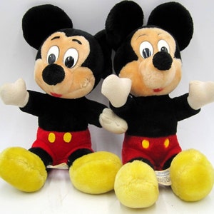 Set of 2 Vintage Mickey Mouse Plush Disneyland Walt Disney World Parks 10"Seated image 2