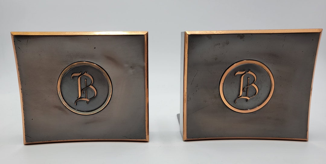 Art Deco Monogram Bookends Letter b Etsy