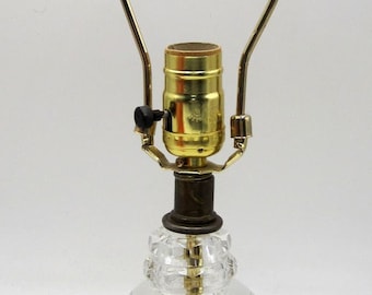 Vintage Waterford Crystal Lamp 17”  Brass Base