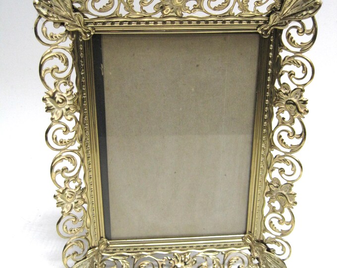 Vintage Gold Filigree Photo Picture Frame Ornate Brass Metal 5" X 7" - Etsy