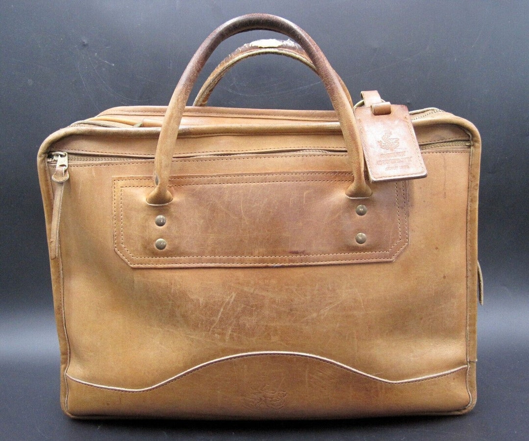 GOKEY キャンバス レザートートバッグ ビンテージ Vintage Gokey Leather Briefcase Messenger Overnight Bag - Etsy
