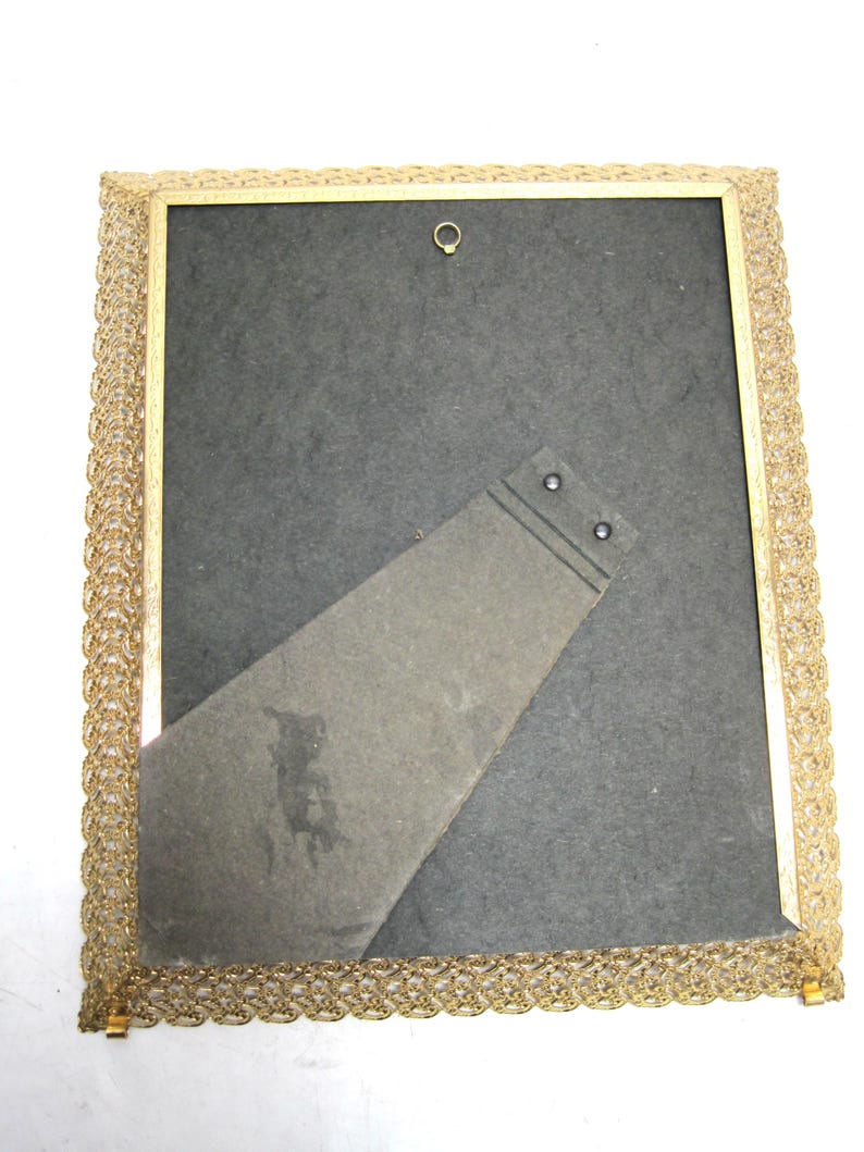 Vintage Gold Filigree Photo Picture Frame Ornate Brass Metal 8" X 10 ...