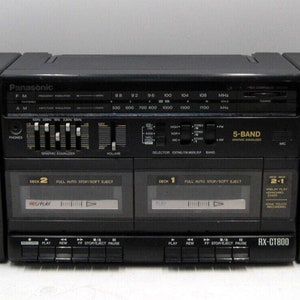 Vintage Panasonic Boombox Ghetto Blaster RX-CT800 Stereo Dual Cassette am/fm